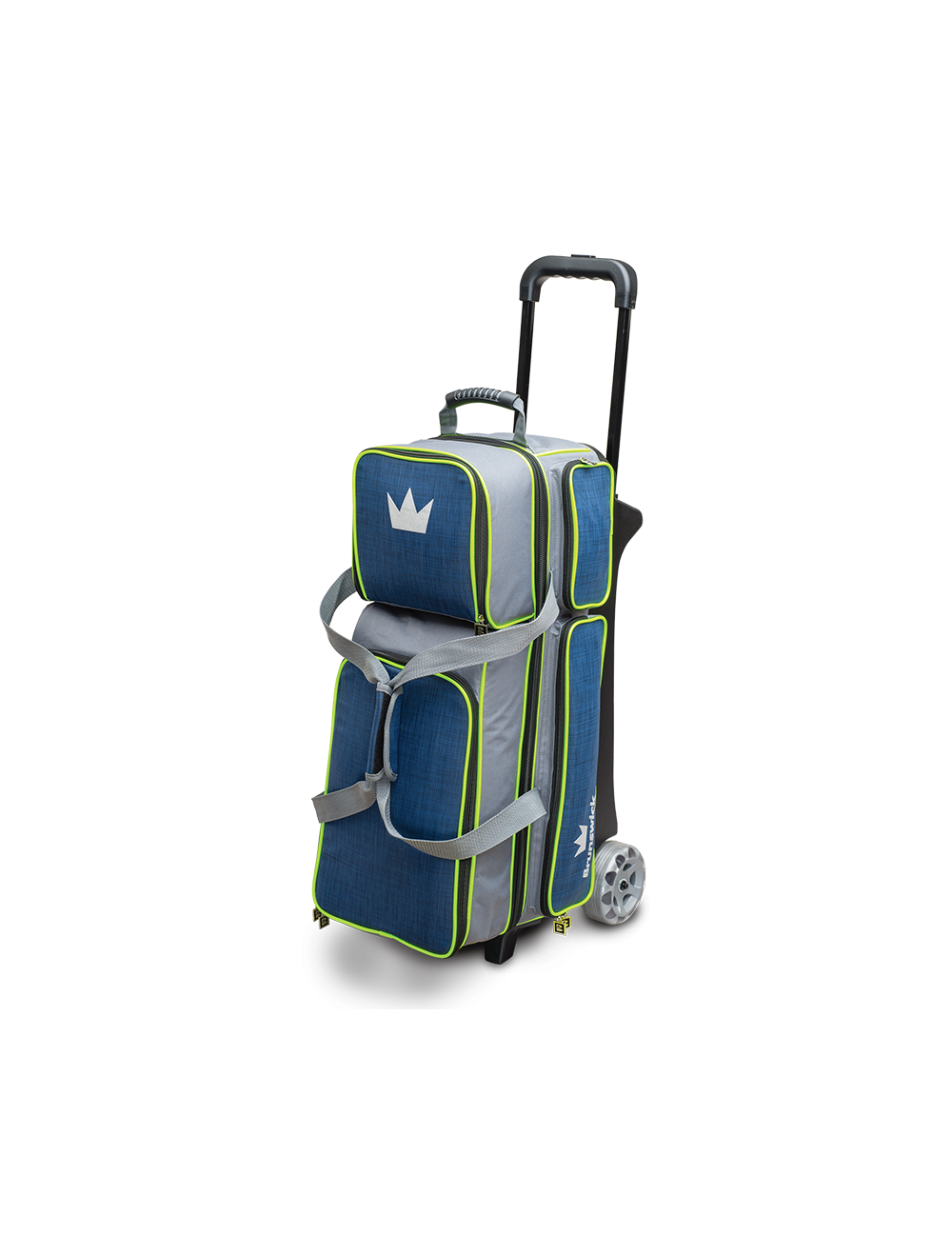 Brunswick Crown Deluxe Triple Roller - Navy / Lime Bowling Bag